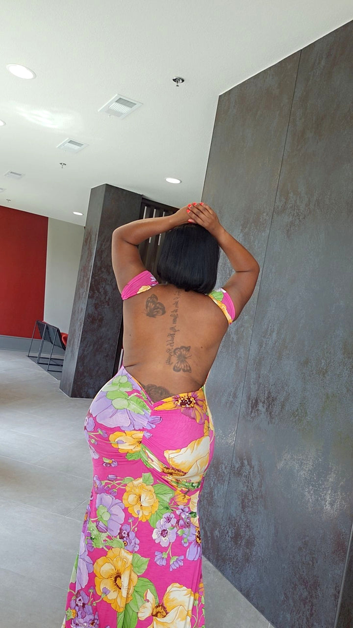 Kira K Sunflower Backless Dress